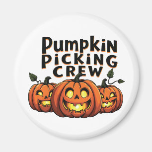 Pumpkin Picking Crew Spooky Halloween Matching Magnet