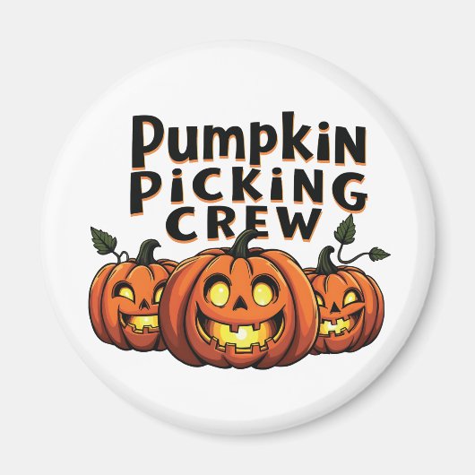 Pumpkin Picking Crew Spooky Halloween Matching Magnet (Vorne)