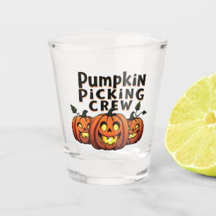 Pumpkin Picking Crew Spooky Halloween Matching Schnapsglas