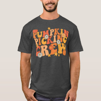 Pumpkin Picking Crew Squad Groovy Herbst Herbst un T-Shirt