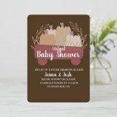 Pumpkin Picking Wagon Virtual Baby Shower Einladung (Stehend Vorderseite)