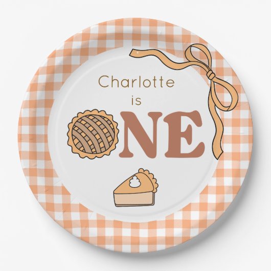 Pumpkin Pie 1. Geburtstag Pappteller (Vorderseite)