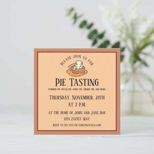 Pumpkin Pie a la Mode Einladung (Stehend Vorderseite)