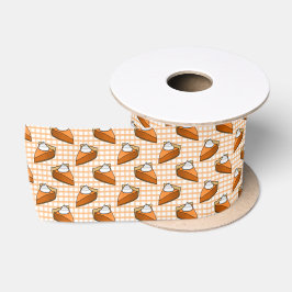 Pumpkin Pie auf Orange Gingham Happy Thanksgiving Satinband