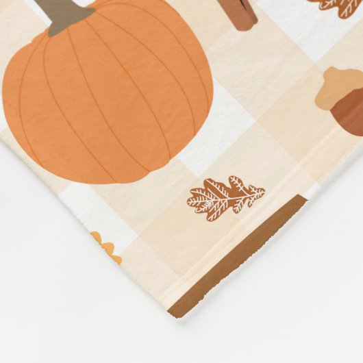 Pumpkin Pie Autumn Fall Pattern Fleecedecke (Ecke)