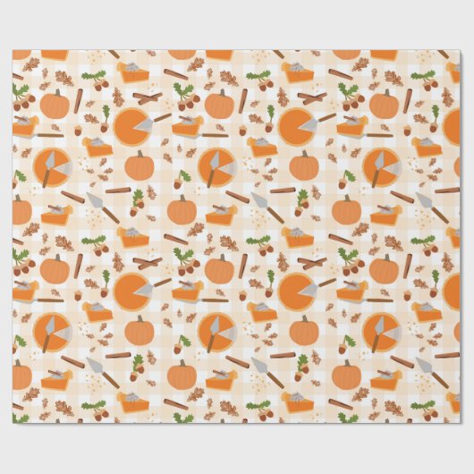 Pumpkin Pie Autumn Fall Pattern Geschenkpapier (Flach)