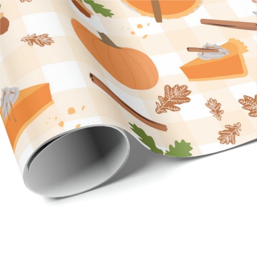 Pumpkin Pie Autumn Fall Pattern Geschenkpapier (Rolleneckpunkt)