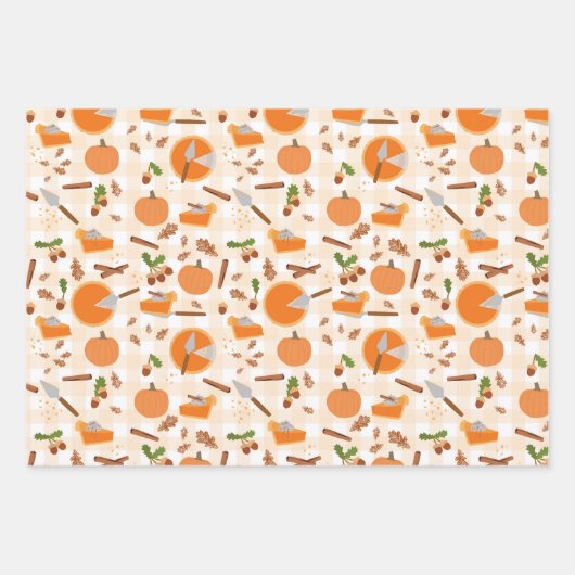 Pumpkin Pie Autumn Fall Pattern Geschenkpapier Set (Vorderseite 3)