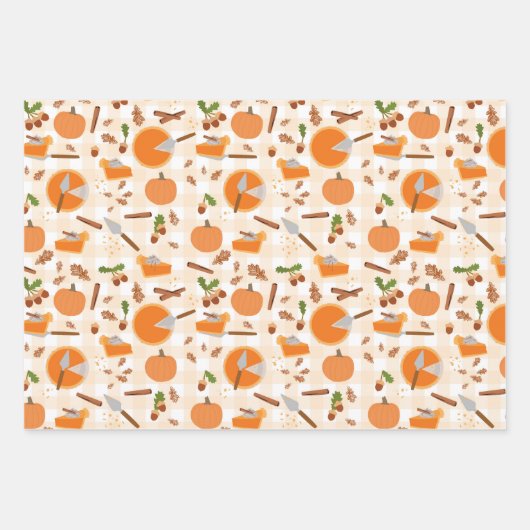 Pumpkin Pie Autumn Fall Pattern Geschenkpapier Set (Vorderseite)