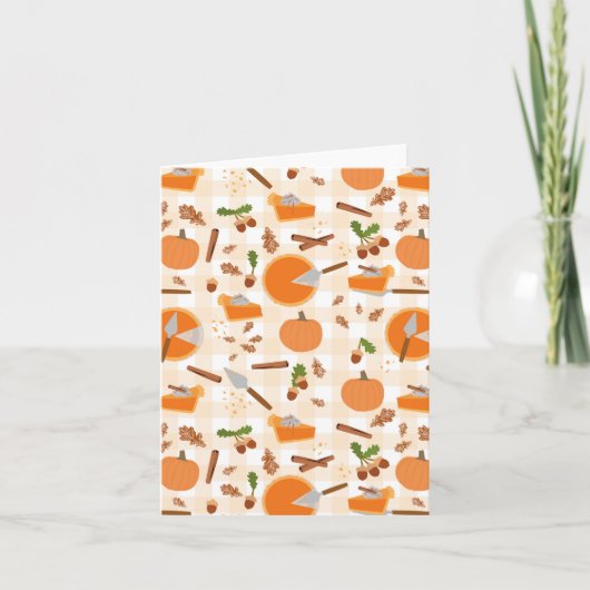 Pumpkin Pie Autumn Fall Pattern Karte (Vorderseite)