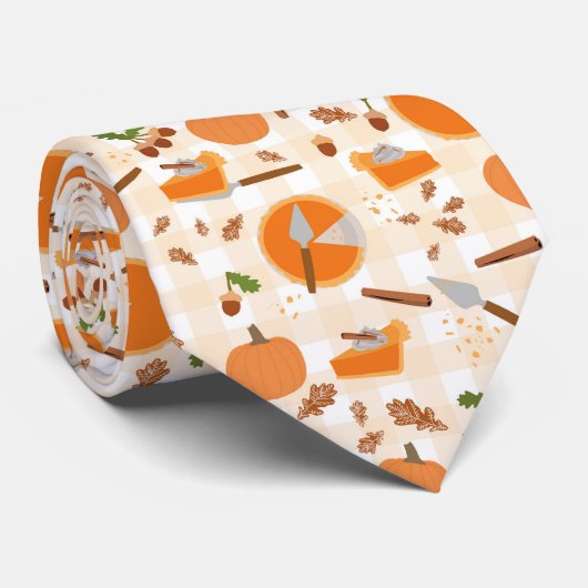 Pumpkin Pie Autumn Fall Pattern Krawatte (Gerollt)