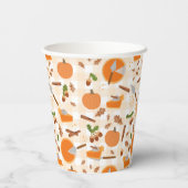 Pumpkin Pie Autumn Fall Pattern Pappbecher (Rückseite)