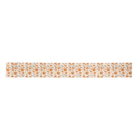 Pumpkin Pie Autumn Fall Pattern Satinband (Vorderseite)