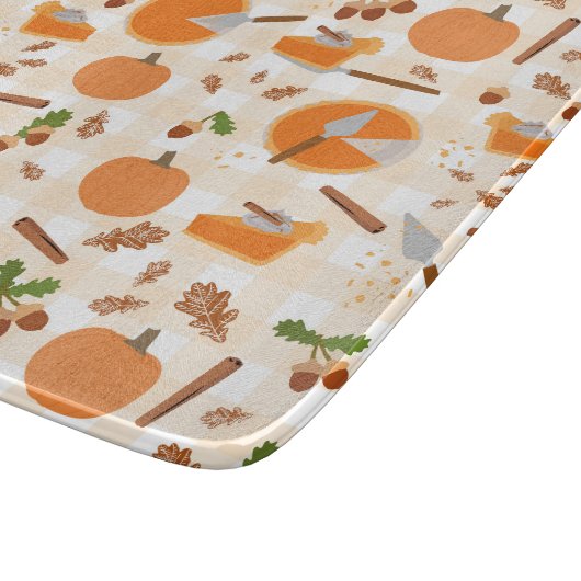 Pumpkin Pie Autumn Fall Pattern Schneidebrett (Ecke)