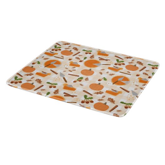Pumpkin Pie Autumn Fall Pattern Schneidebrett (Ecke)
