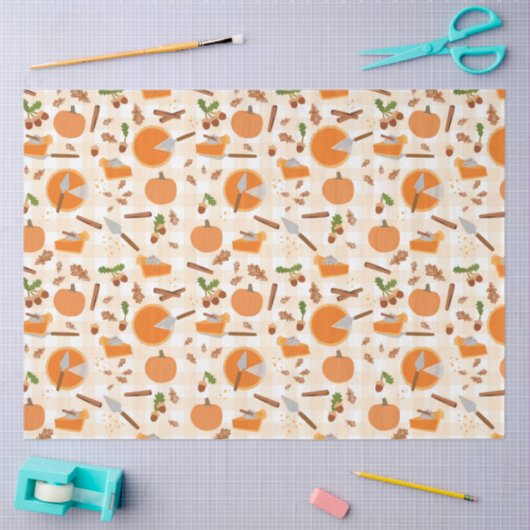 Pumpkin Pie Autumn Fall Pattern Seidenpapier (Basteln)