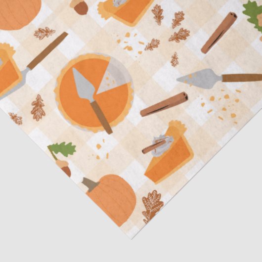 Pumpkin Pie Autumn Fall Pattern Seidenpapier (Ausschnitt)