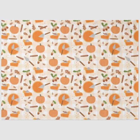 Pumpkin Pie Autumn Fall Pattern Seidenpapier (Vorderseite)