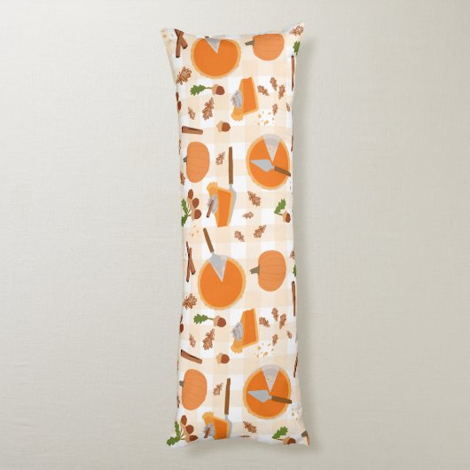 Pumpkin Pie Autumn Fall Pattern Seitenschläferkissen (Rückseite (Vertikal))