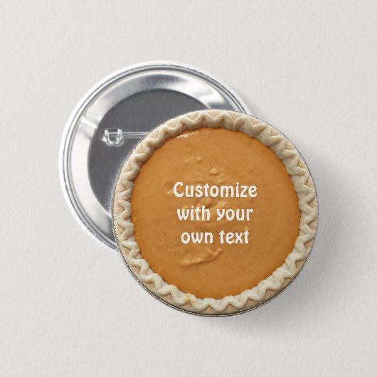 Pumpkin Pie Benutzerdefinierter Text Button (Vorne & Hinten)