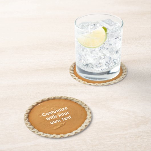 Pumpkin Pie Benutzerdefinierter Text Runder Pappuntersetzer (Vor Ort)