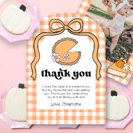 Pumpkin Pie Birthday Photo Thank You Card Einladung