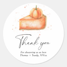Pumpkin Pie - Danke Baby Shower Runder Aufkleber