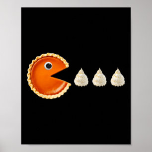 Pumpkin Pie Eating Cream Funny Erntedank Poster