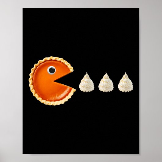 Pumpkin Pie Eating Cream Funny Erntedank Poster (Vorne)