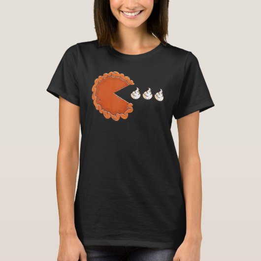 Pumpkin Pie Eating Whipped Cream Thanksgiving Day T-Shirt (Vorderseite)