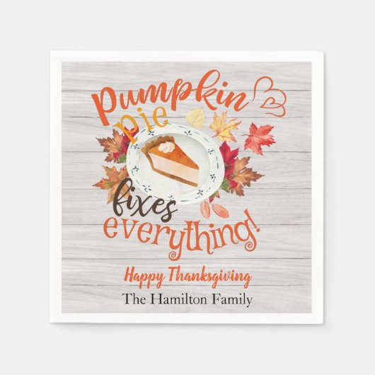 Pumpkin Pie Erntedank Dinner Napkins Serviette (Vorderseite)