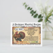 Pumpkin Pie Erntedank Martini Rezept Postkarte (Stehend Vorderseite)