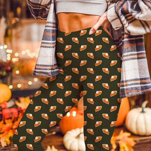 Pumpkin Pie Fall Erntedank Green Leggings