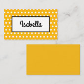 Pumpkin Pie Farbe und White Dot Match Thema Platzkarte (Vorne/Hinten)