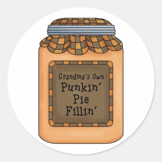 Pumpkin Pie Fillin Runder Aufkleber (Vorderseite)