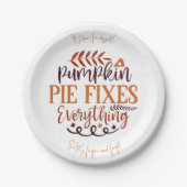 Pumpkin Pie Fixes Alles - Custom Erntedank Pappteller (Vorderseite)