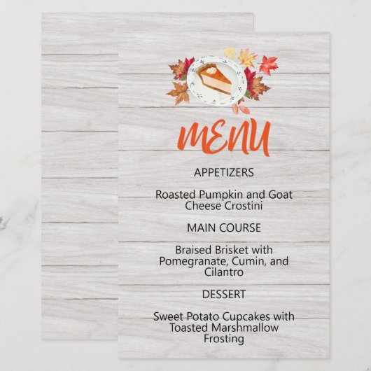 Pumpkin Pie Fixes Alles Menü (Vorne/Hinten)