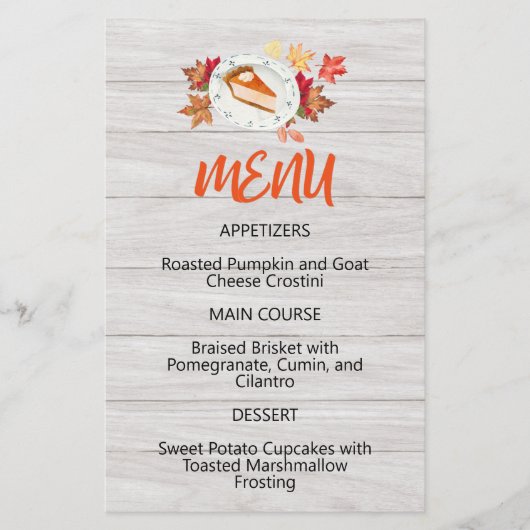 Pumpkin Pie Fixes Alles Menü (Vorderseite)