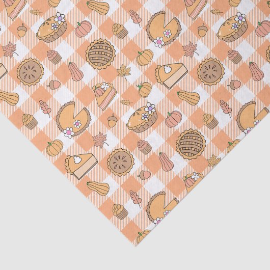 Pumpkin Pie Gingham Tissue Paper Seidenpapier (Ausschnitt)