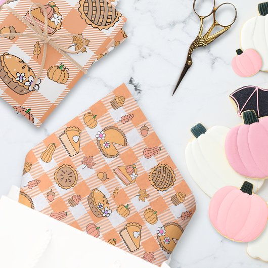 Pumpkin Pie Gingham Tissue Paper Seidenpapier