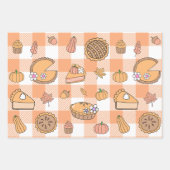 Pumpkin Pie Gingham Wrapping Paper Sheets Geschenkpapier Set (Vorderseite)