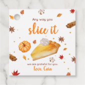 Pumpkin Pie Happy Thanksgiving Square Geschenkanhänger (Vorderseite)