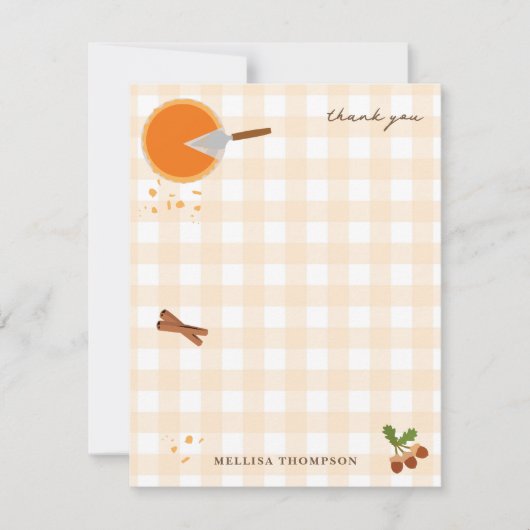 Pumpkin Pie Herbst Erntedank Dankeskarte (Vorderseite)