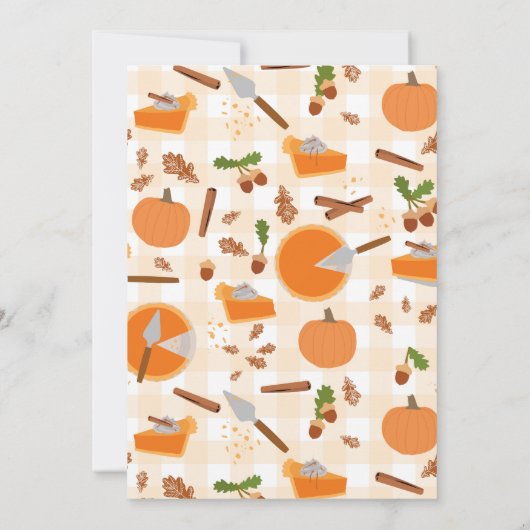 Pumpkin Pie Herbst Erntedank Einladung (Rückseite)