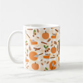 Pumpkin Pie Herbstfallmuster Monogram Initial Kaffeetasse (Links)