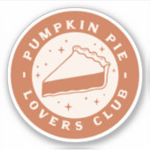 Pumpkin Pie Liebhaber Club Aufkleber (Vorderseite)