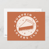 Pumpkin Pie Lovers Club Postkarte (Vorne/Hinten)