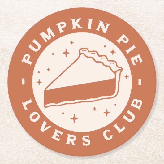 Pumpkin Pie Lovers Club Runder Pappuntersetzer (Vorderseite)