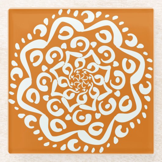 Pumpkin Pie Mandala Glasuntersetzer (Vorderseite)