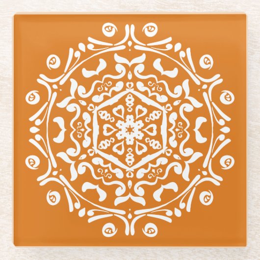 Pumpkin Pie Mandala Glasuntersetzer (Vorderseite)